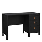 Barcelona Shaker Style Home Office Study Desk 3 Drawers In Matt Black - Price Crash Furniture