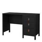 Barcelona Shaker Style Home Office Study Desk 3 Drawers In Matt Black - Price Crash Furniture