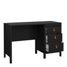 Barcelona Shaker Style Home Office Study Desk 3 Drawers In Matt Black - Price Crash Furniture