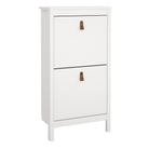 Barcelona Shoe Cabinet 2 Flip Down Doors In White - Price Crash Furniture