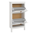 Barcelona Shoe Cabinet 2 Flip Down Doors In White - Price Crash Furniture