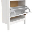 Barcelona Shoe Cabinet 2 Flip Down Doors In White - Price Crash Furniture