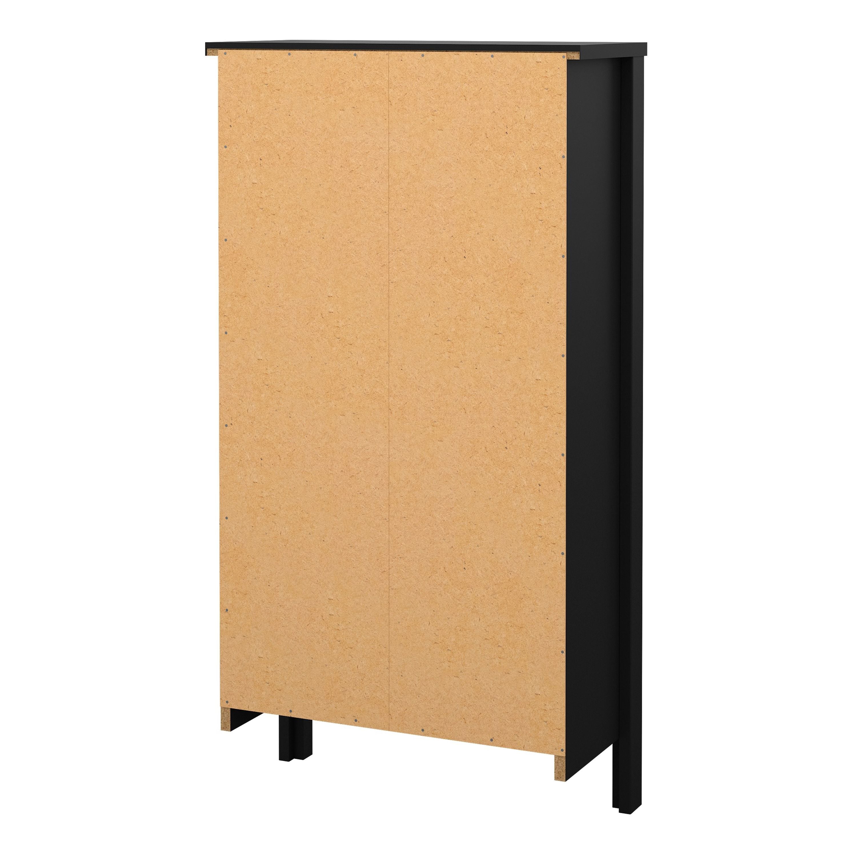 Barcelona Shoe Cabinet with 2 Flip Down Doors In Matt Black - Price Crash Furniture