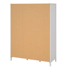 Madrid Extra Large Wardrobe With 2 Doors 1 Mirror Door 2 Drawers White - Price Crash Furniture