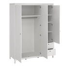 Madrid Extra Large Wardrobe With 2 Doors 1 Mirror Door 2 Drawers White - Price Crash Furniture