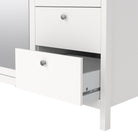 Madrid Extra Large Wardrobe With 2 Doors 1 Mirror Door 2 Drawers White - Price Crash Furniture