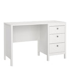 Madrid Home Office Study Desk with 3 Drawers in White - Price Crash Furniture