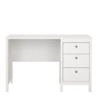 Madrid Home Office Study Desk with 3 Drawers in White - Price Crash Furniture