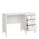 Madrid Home Office Study Desk with 3 Drawers in White - Price Crash Furniture