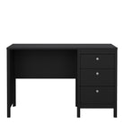 Madrid Shaker Style Home Office Study Desk 3 Drawers Matt Black - Price Crash Furniture