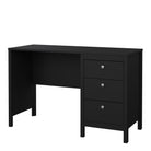 Madrid Shaker Style Home Office Study Desk 3 Drawers Matt Black - Price Crash Furniture