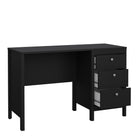 Madrid Shaker Style Home Office Study Desk 3 Drawers Matt Black - Price Crash Furniture