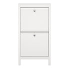 Madrid Shoe Cabinet with 2 Flip Down Doors in White - Price Crash Furniture