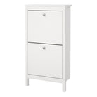 Madrid Shoe Cabinet with 2 Flip Down Doors in White - Price Crash Furniture