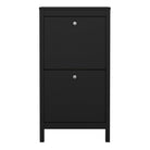 Madrid Shoe Cabinet with 2 Flip Down Doors in Matt Black Finish - Price Crash Furniture