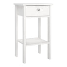 Madrid Bedside Table Unit With 1 Drawer In White - Price Crash Furniture