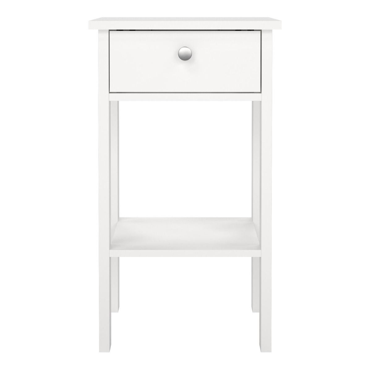 Madrid Bedside Table Unit With 1 Drawer In White - Price Crash Furniture