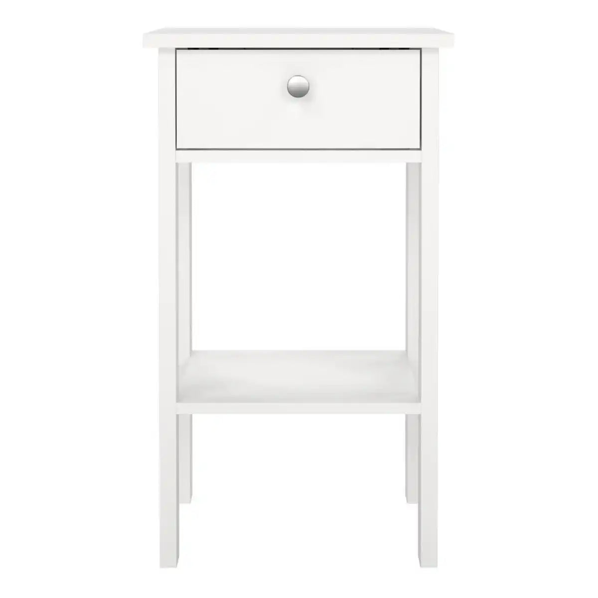 Madrid Bedside Table Unit With 1 Drawer In White - Price Crash Furniture