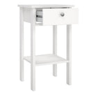 Madrid Bedside Table Unit With 1 Drawer In White - Price Crash Furniture