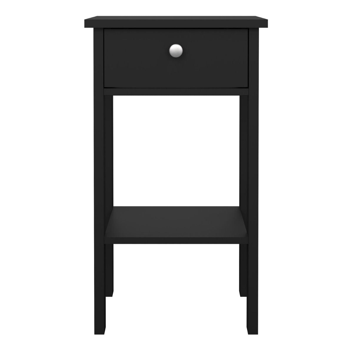 Madrid Bedside Table Unit With 1 Drawer In Matt Black - Price Crash Furniture