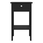 Madrid Bedside Table Unit With 1 Drawer In Matt Black - Price Crash Furniture