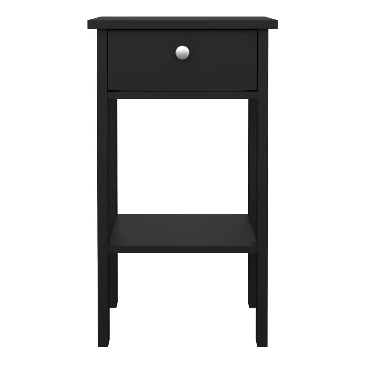 Madrid Bedside Table Unit With 1 Drawer In Matt Black - Price Crash Furniture