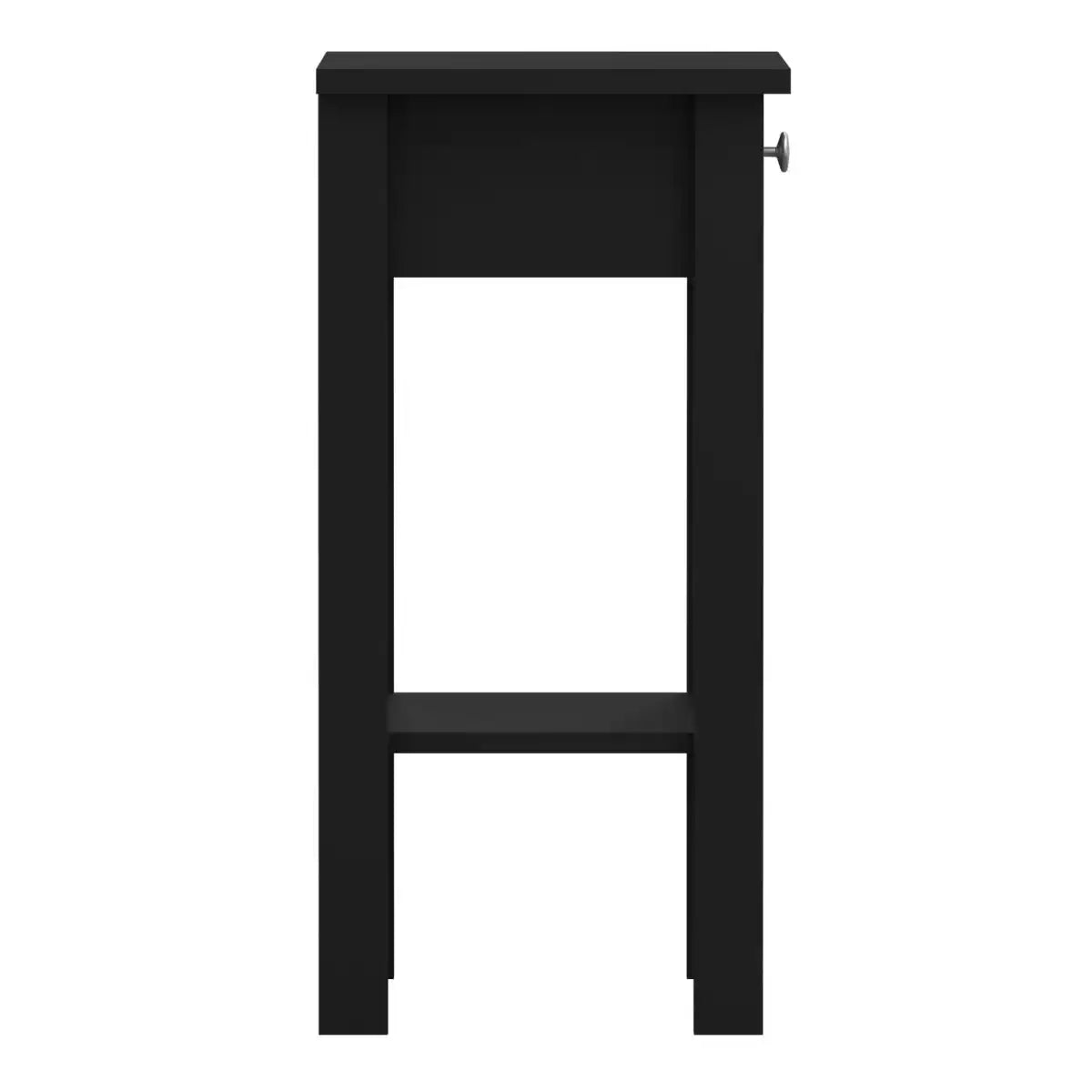 Madrid Bedside Table Unit With 1 Drawer In Matt Black - Price Crash Furniture