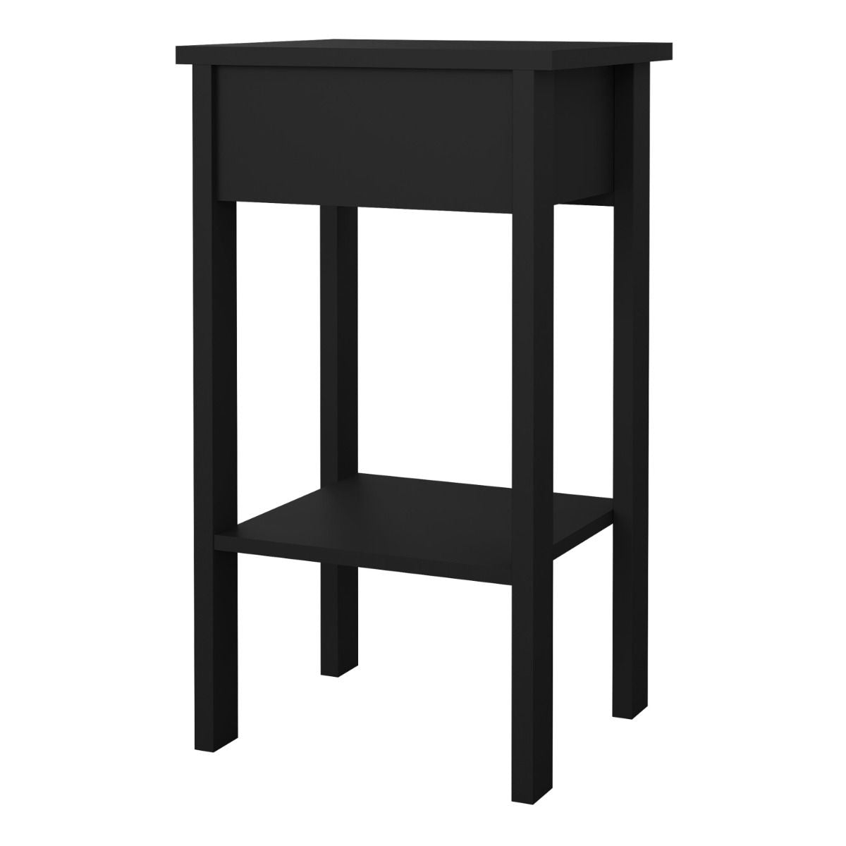 Madrid Bedside Table Unit With 1 Drawer In Matt Black - Price Crash Furniture