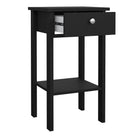 Madrid Bedside Table Unit With 1 Drawer In Matt Black - Price Crash Furniture