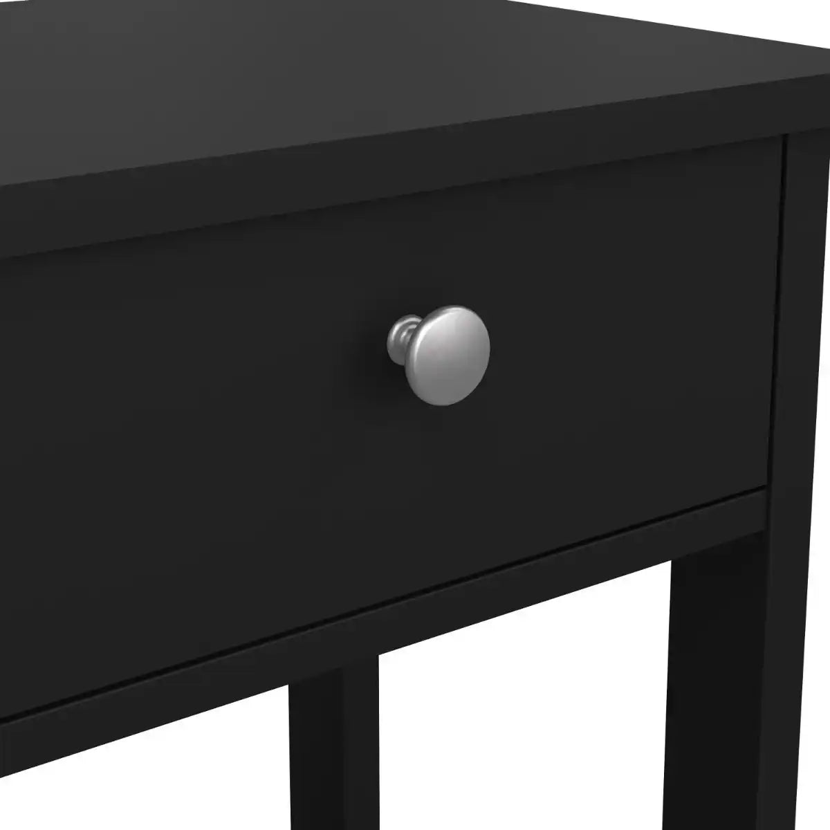 Madrid Bedside Table Unit With 1 Drawer In Matt Black - Price Crash Furniture