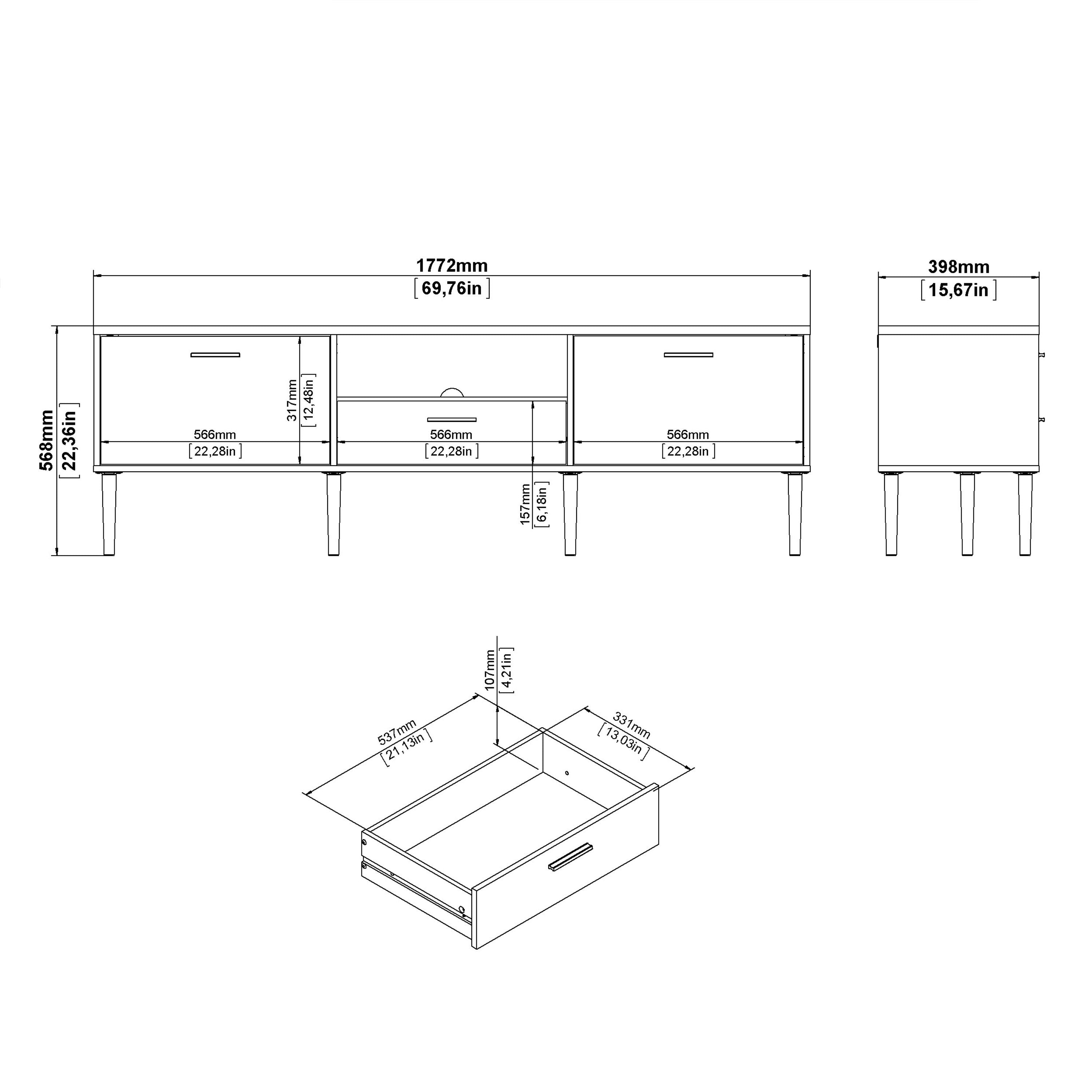 Media TV Unit With 2 Doors 1 Drawer In White - Price Crash Furniture