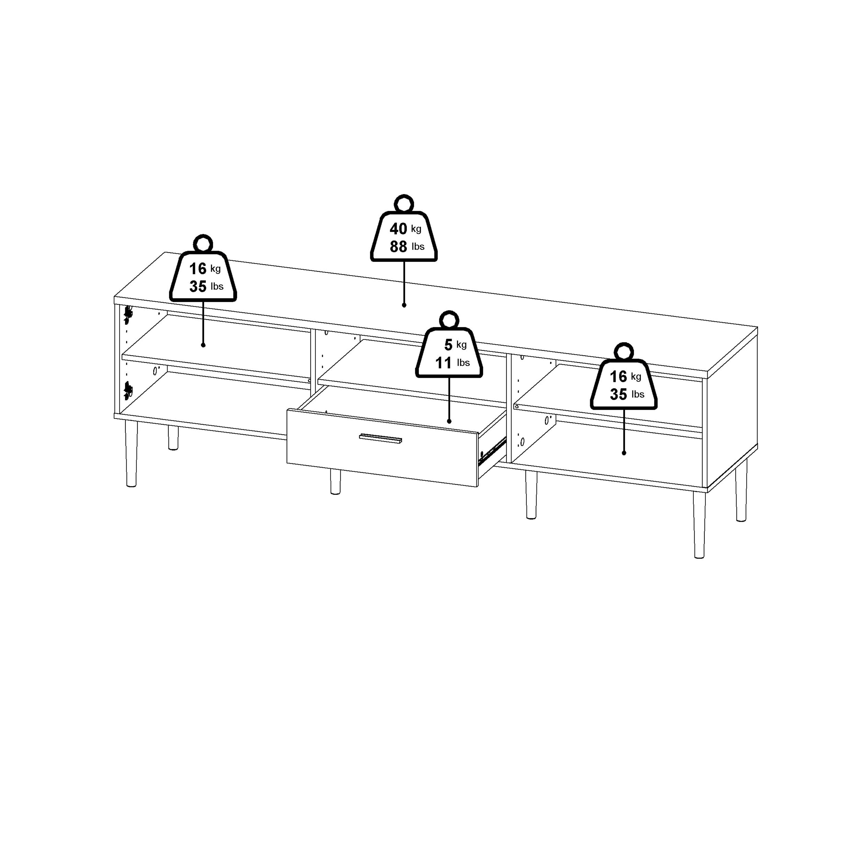 Media TV Unit With 2 Doors 1 Drawer In White - Price Crash Furniture