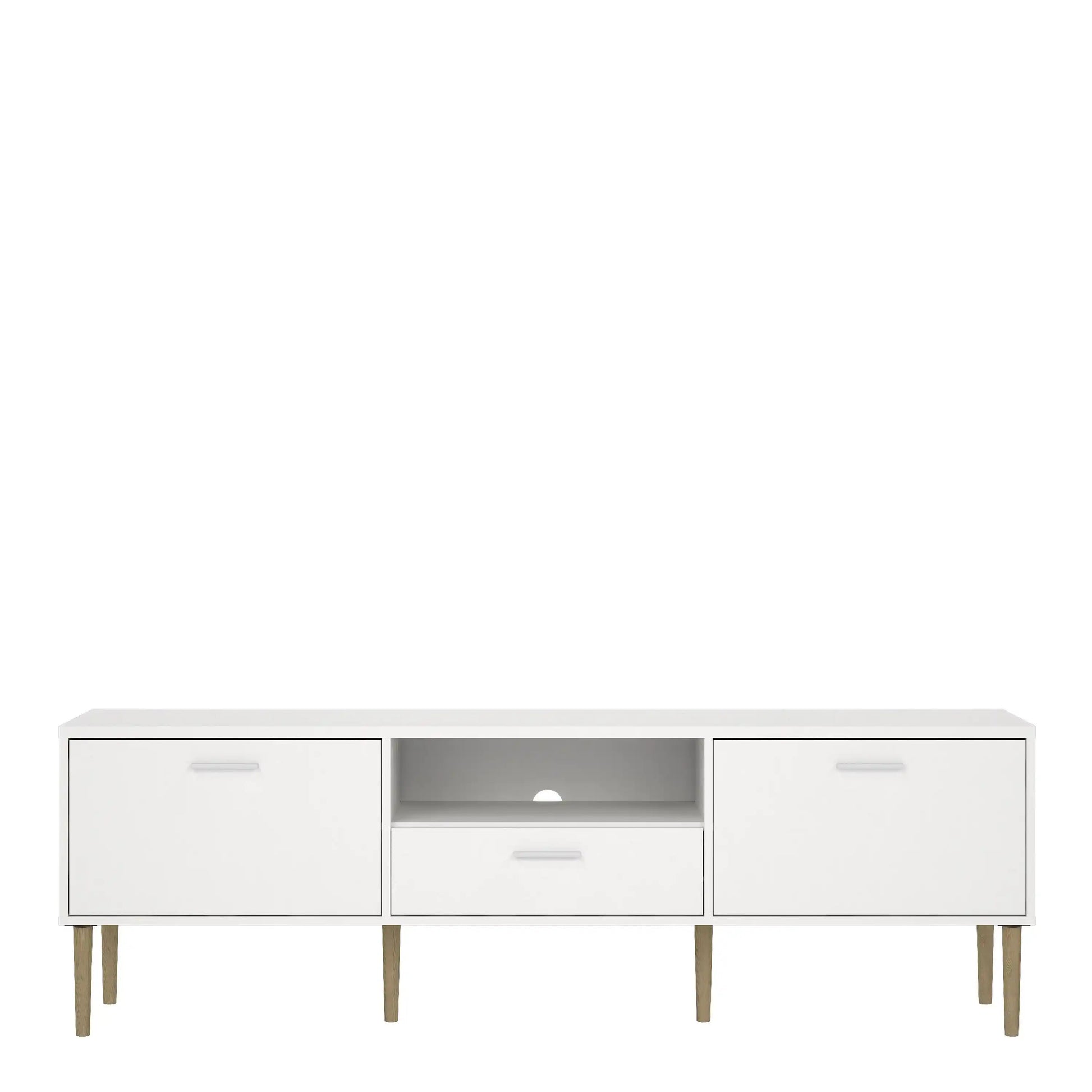 Media TV Unit With 2 Doors 1 Drawer In White - Price Crash Furniture