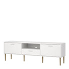 Media TV Unit With 2 Doors 1 Drawer In White - Price Crash Furniture