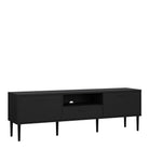 Media TV Unit With 2 Doors 1 Drawer In Black - Price Crash Furniture