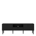 Media TV Unit With 2 Doors 1 Drawer In Black - Price Crash Furniture