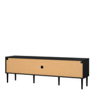 Media TV Unit With 2 Doors 1 Drawer In Black - Price Crash Furniture