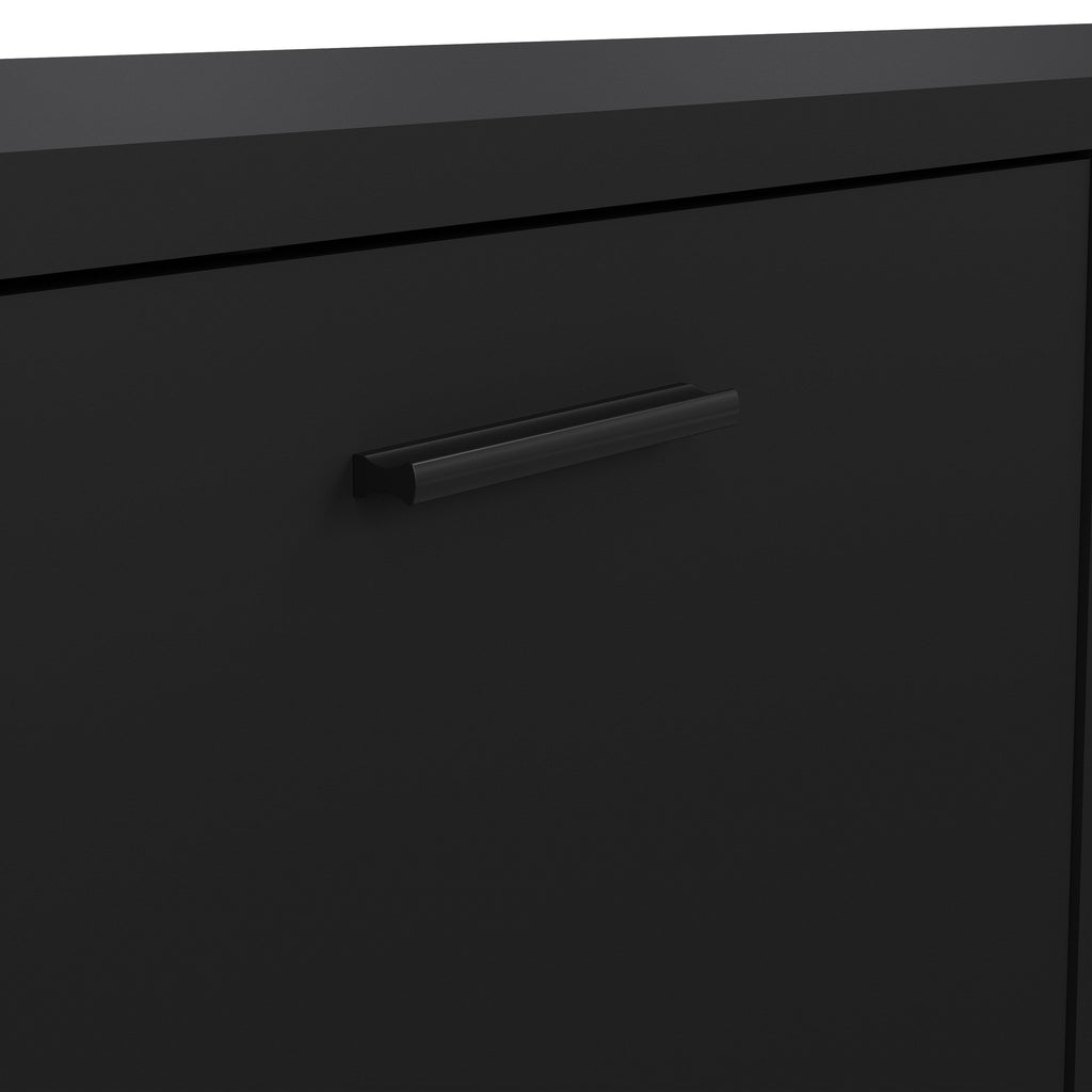 Media TV Unit With 2 Doors 1 Drawer In Black - Price Crash Furniture