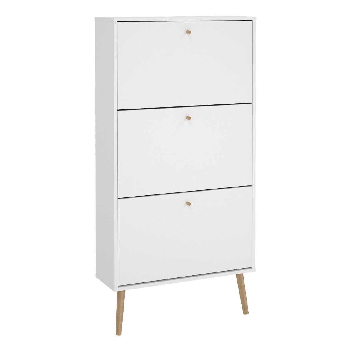 Cumbria Shoe Cabinet 3 Flip Down Doors White - Price Crash Furniture