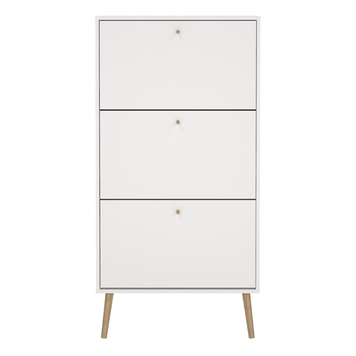 Cumbria Shoe Cabinet 3 Flip Down Doors White - Price Crash Furniture