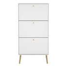 Cumbria Shoe Cabinet 3 Flip Down Doors White - Price Crash Furniture