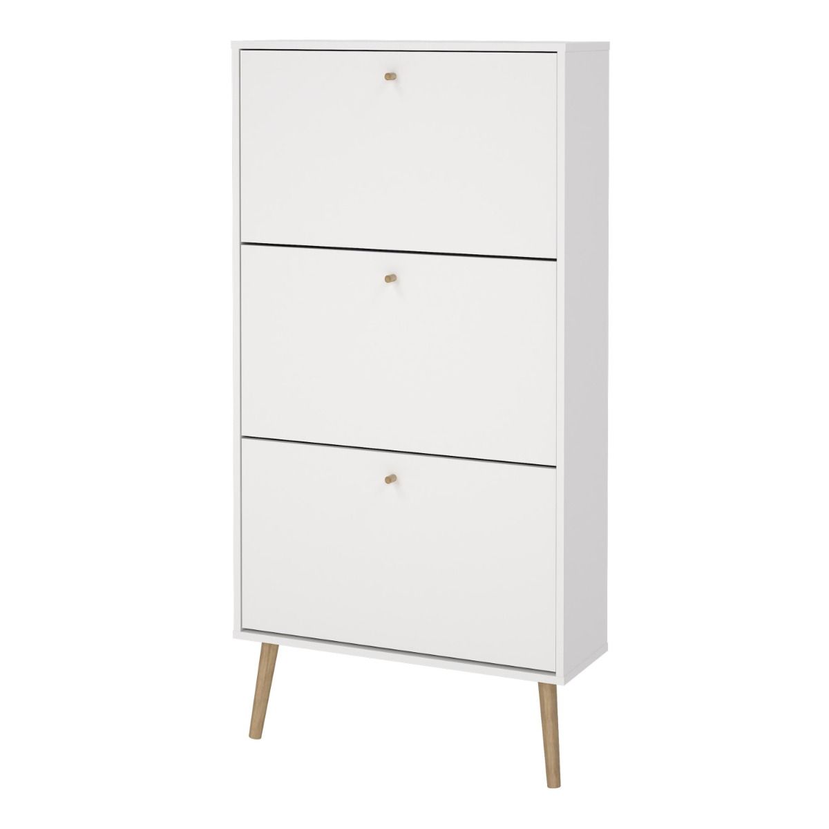 Cumbria Shoe Cabinet 3 Flip Down Doors White - Price Crash Furniture