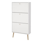 Cumbria Shoe Cabinet 3 Flip Down Doors White - Price Crash Furniture