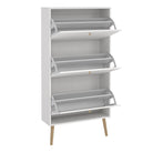 Cumbria Shoe Cabinet 3 Flip Down Doors White - Price Crash Furniture