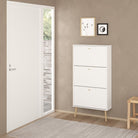 Cumbria Shoe Cabinet 3 Flip Down Doors White - Price Crash Furniture