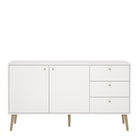 Cumbria Sideboard Buffet Unit 2 Doors + 3 Drawers White - Price Crash Furniture