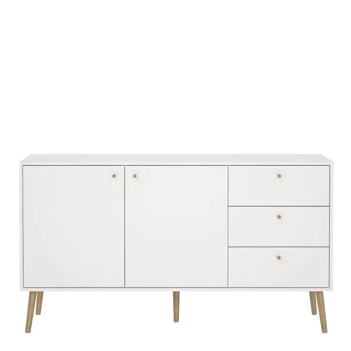 Cumbria Sideboard Buffet Unit 2 Doors + 3 Drawers White - Price Crash Furniture