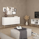 Cumbria Sideboard Buffet Unit 2 Doors + 3 Drawers White - Price Crash Furniture