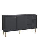 Cumbria Large Sideboard Buffet Unit 2 Doors + 3 Drawers Dark Grey - Price Crash Furniture