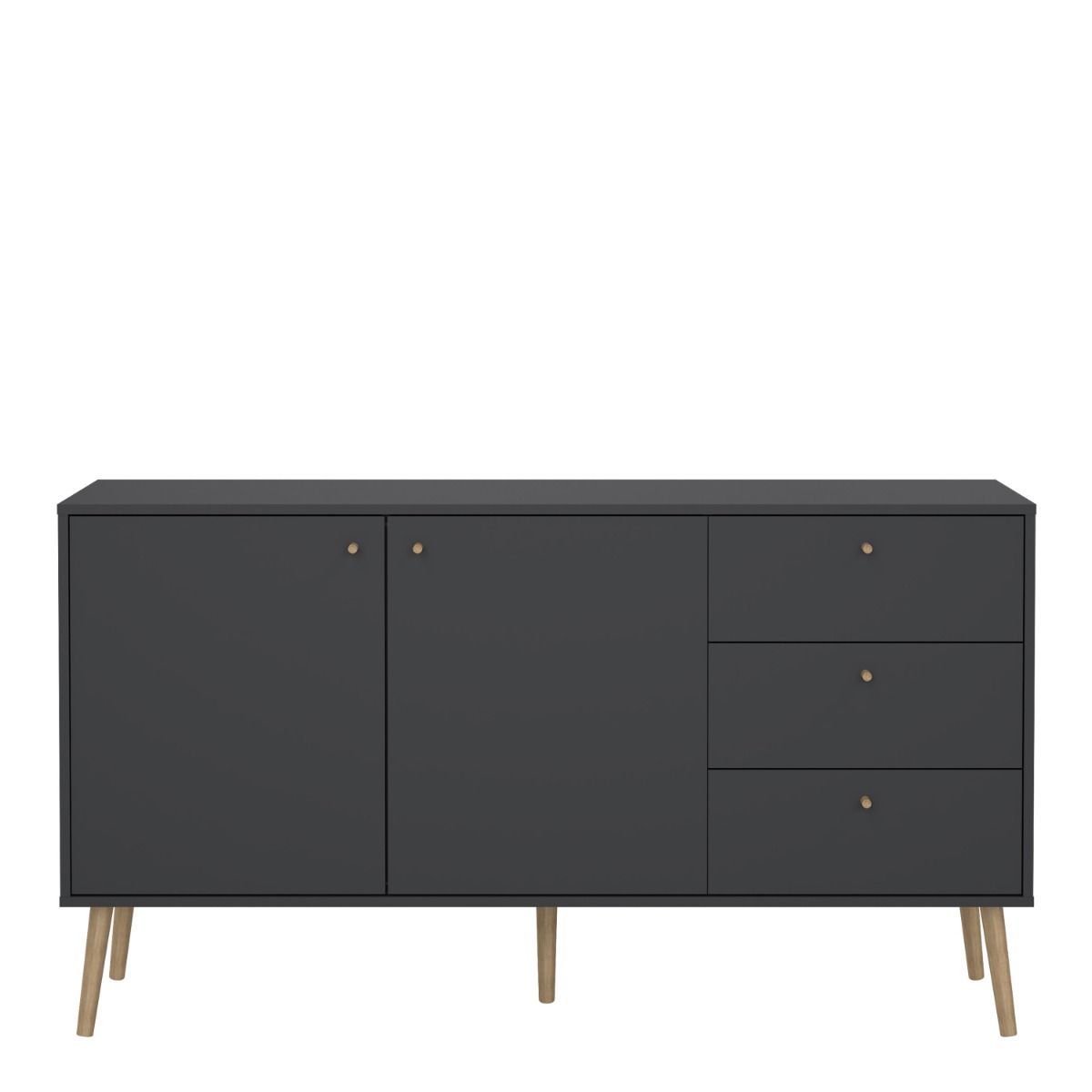 Cumbria Large Sideboard Buffet Unit 2 Doors + 3 Drawers Dark Grey - Price Crash Furniture